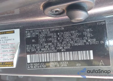 2010 Toyota 4Runner Sr5 V6 из США, поврежденный, VIN JTEBU5JRXA5006394